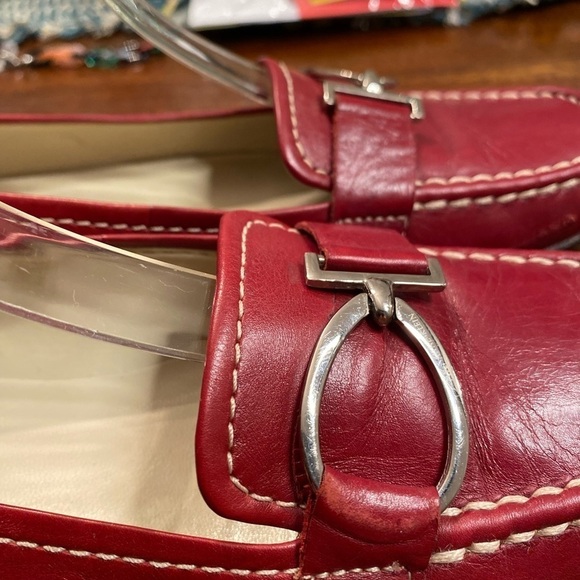 AK Anne Klein Akburt iflex cushioned red leather loather size 6 - Picture 8 of 9